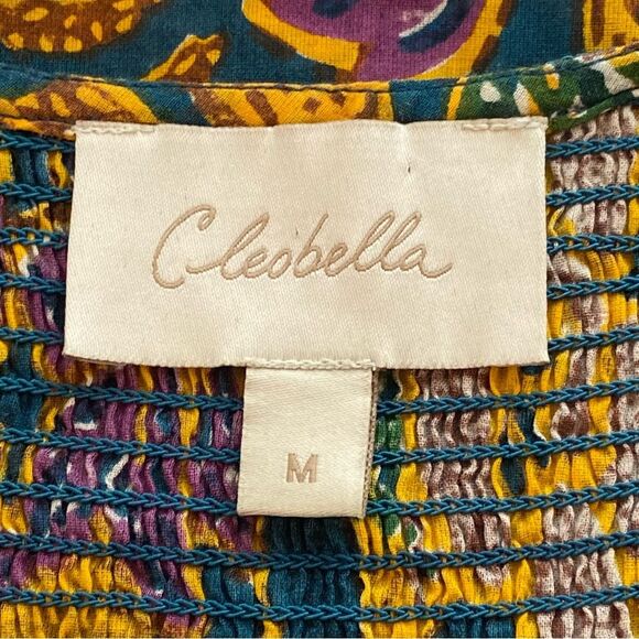 Cleobella Multicolored Chloe Indoblockprint Button Down Blouse Size Medium - Picture 12 of 14